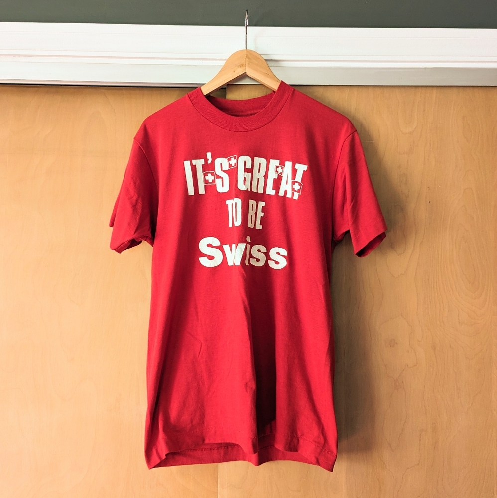 80s-90s vintage It's Great to be Swiss t shirt